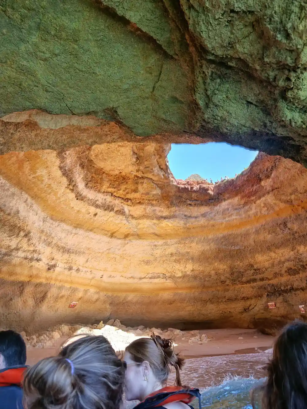 The roof opening from inside with the banded rock around it